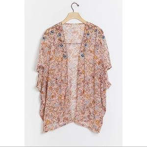 Anthropologie Andersen & Lauth Bella Beaded Shimmer Kimono NWT Size All